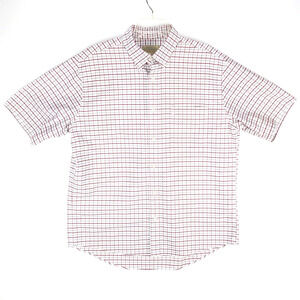 Cabela’s Men’s Large – Red Gray Tattersall Country Outdoor Short Sleeve Shirt